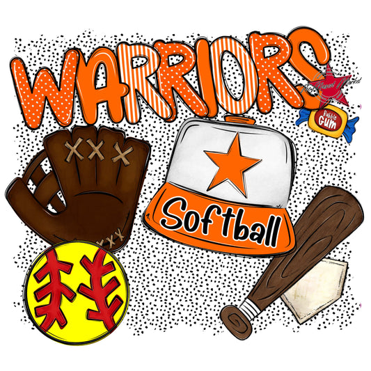 Warriors Softball Spirit-Orange