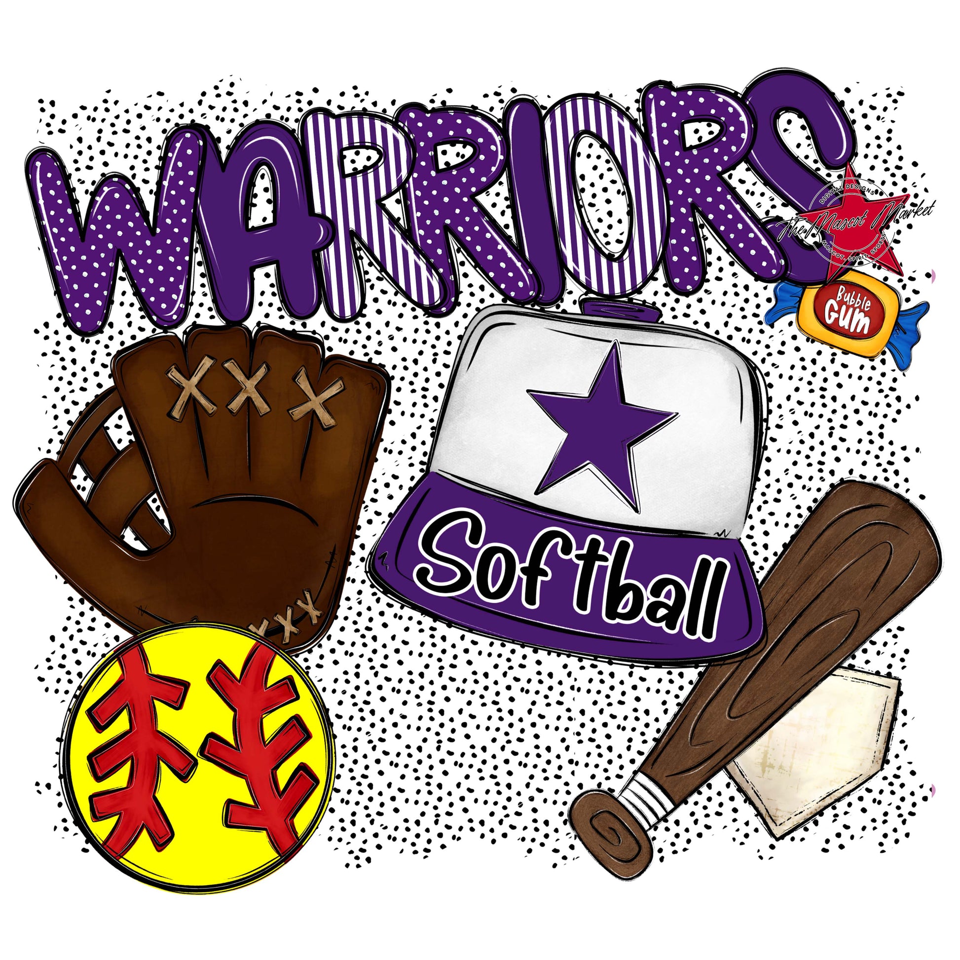 Warriors Softball Spirit-Purple