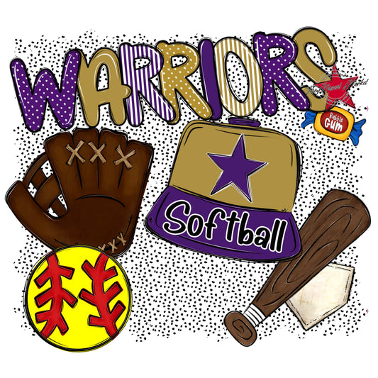 Warriors Softball Spirit-Purple & Gold