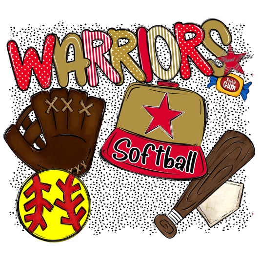 Warriors Softball Spirit-Red & Gold