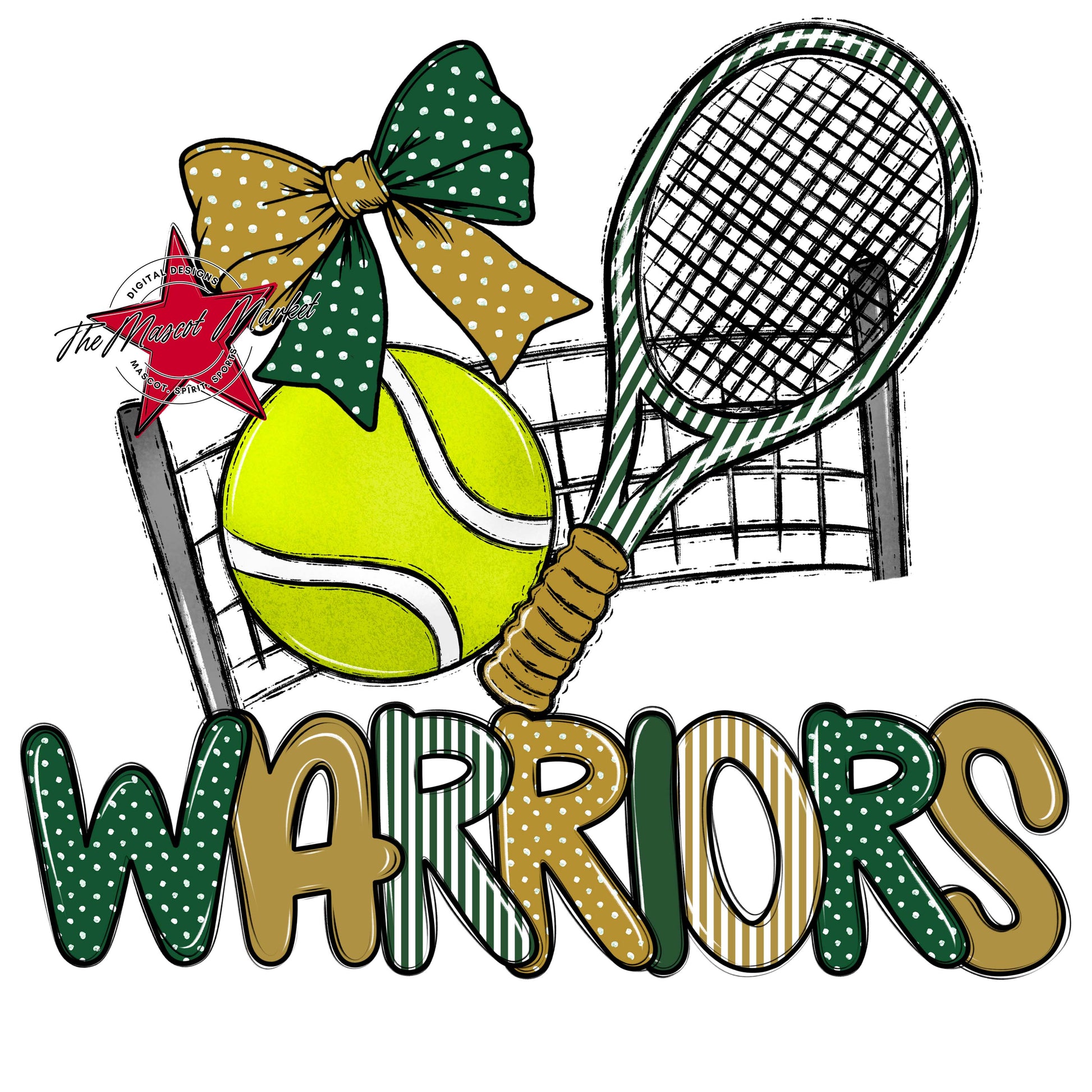 Warriors Tennis Spirit Design-Green & Gold