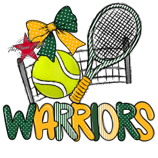 Warriors Tennis Spirit Design-Green & Yellow