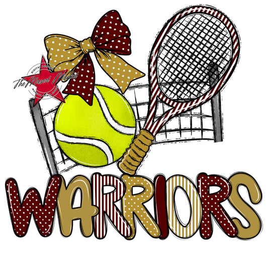 Warriors Tennis Spirit Design-Maroon & Gold