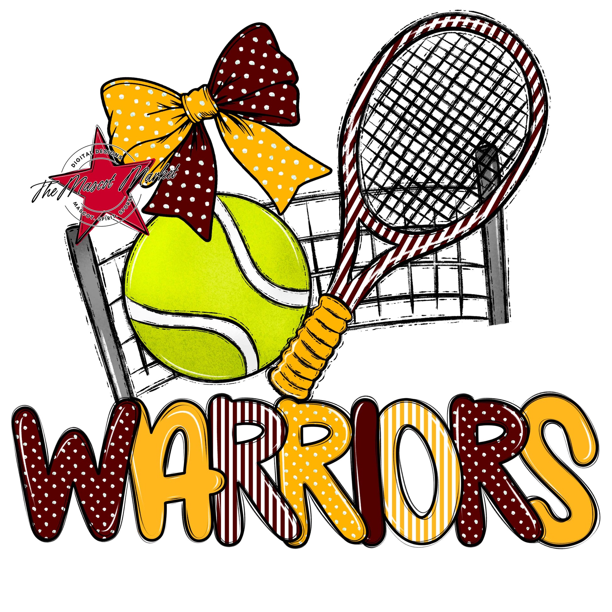 Warriors Tennis Spirit Design-Maroon & Yellow