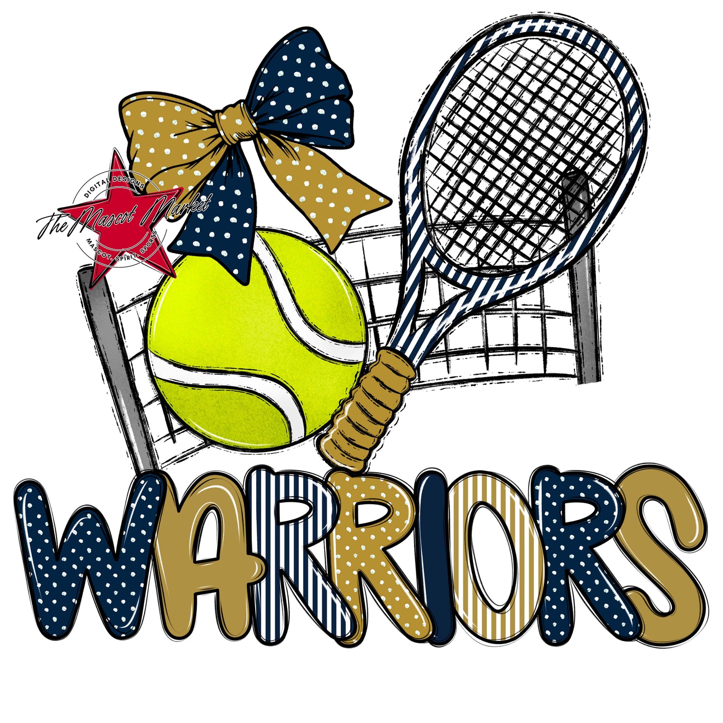 Warriors Tennis Spirit Design-Navy & Gold