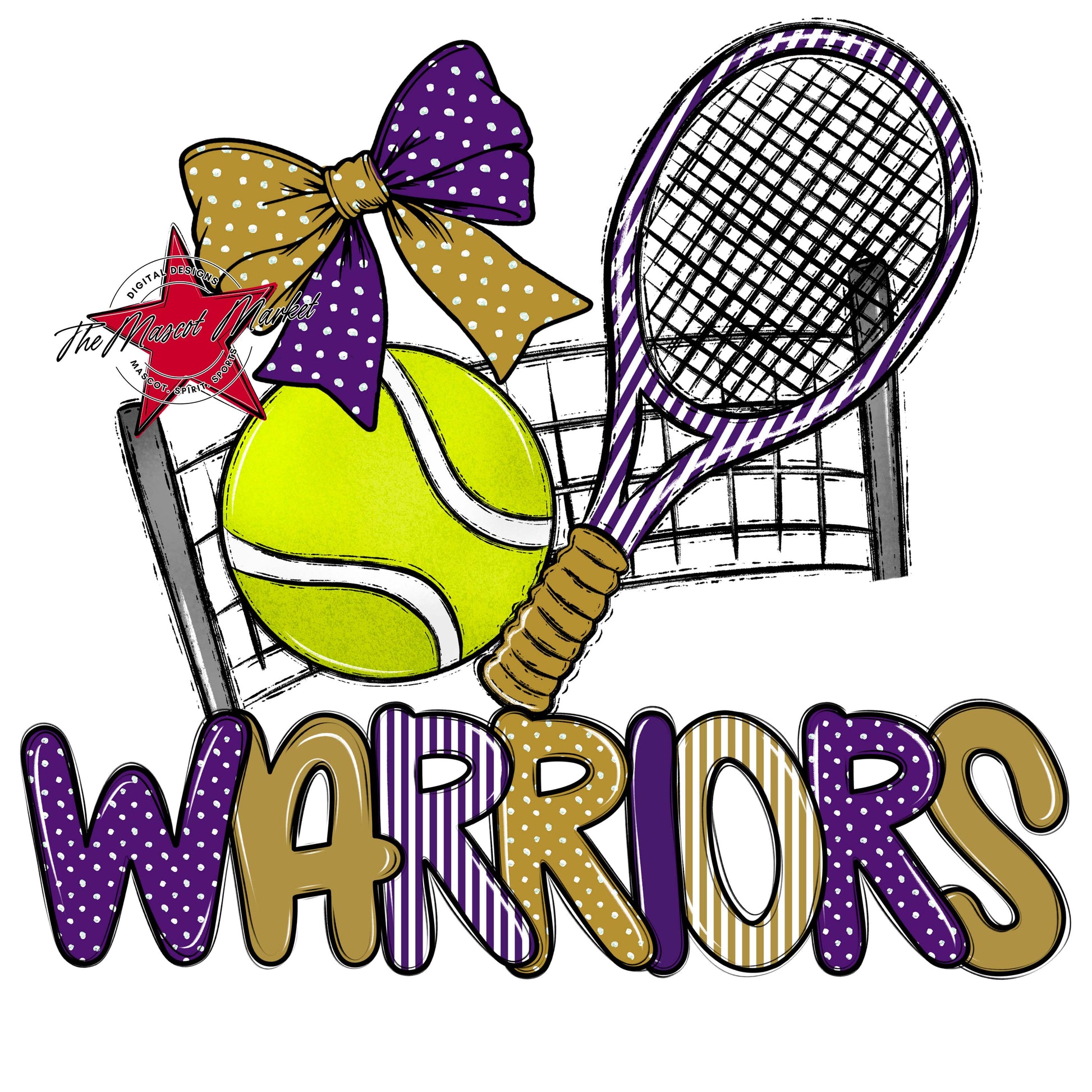Warriors Tennis Spirit Design-Purple & Gold