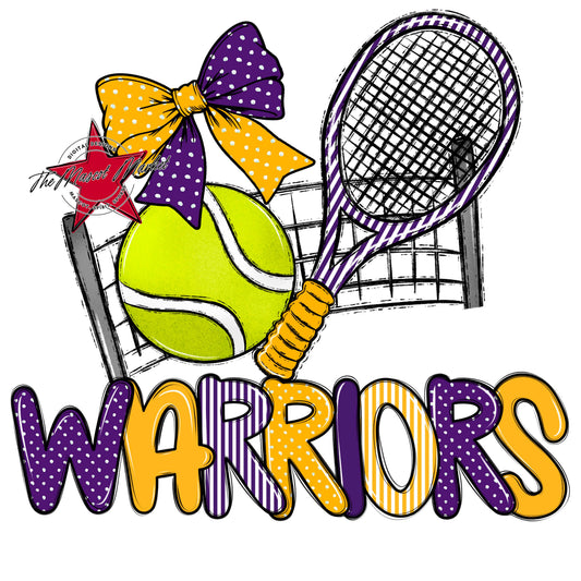 Warriors Tennis Spirit Design-Purple & Yellow
