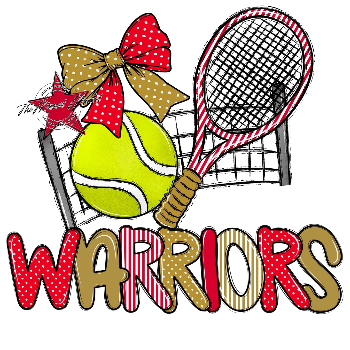 Warriors Tennis Spirit Design-Red & Gold