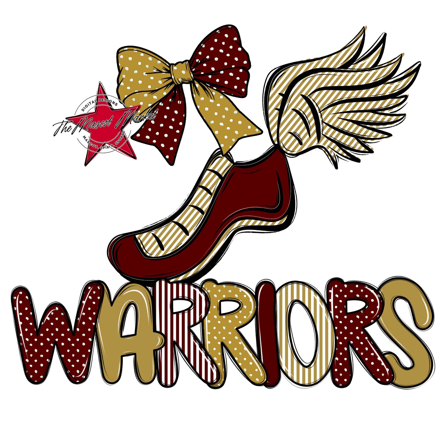 Warriors Track Spirit Design-Maroon & Gold
