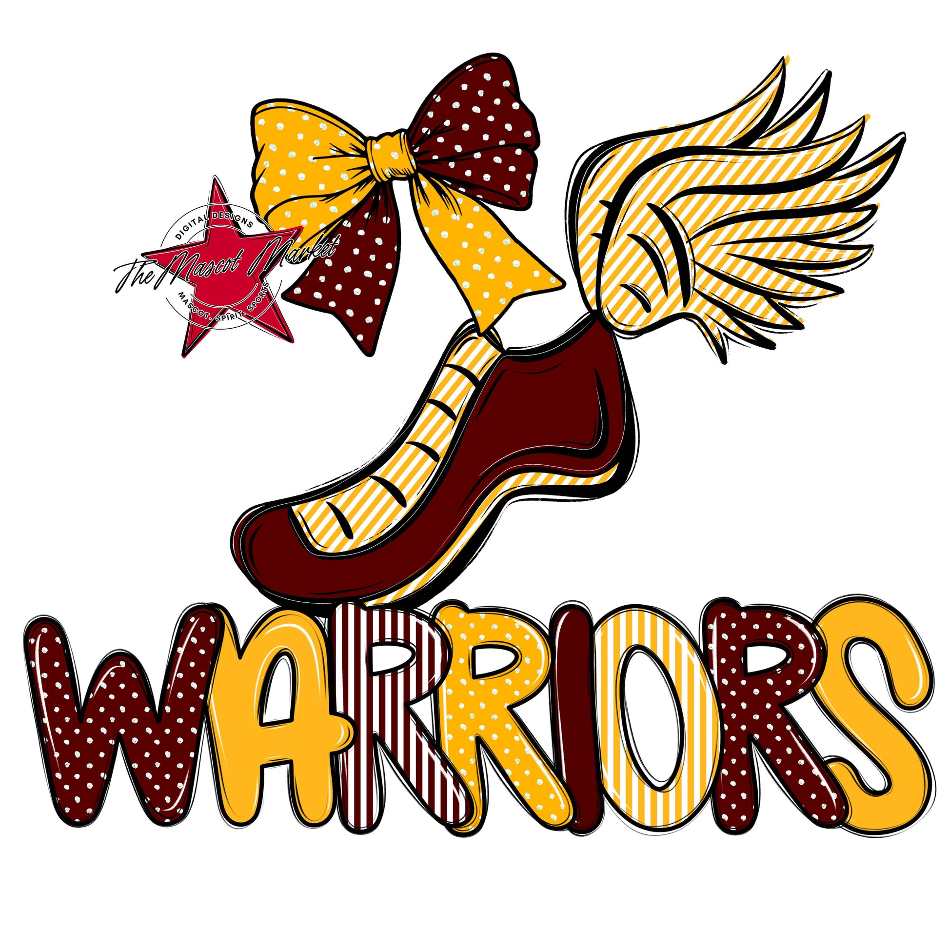 Warriors Track Spirit Design-Maroon & Yellow