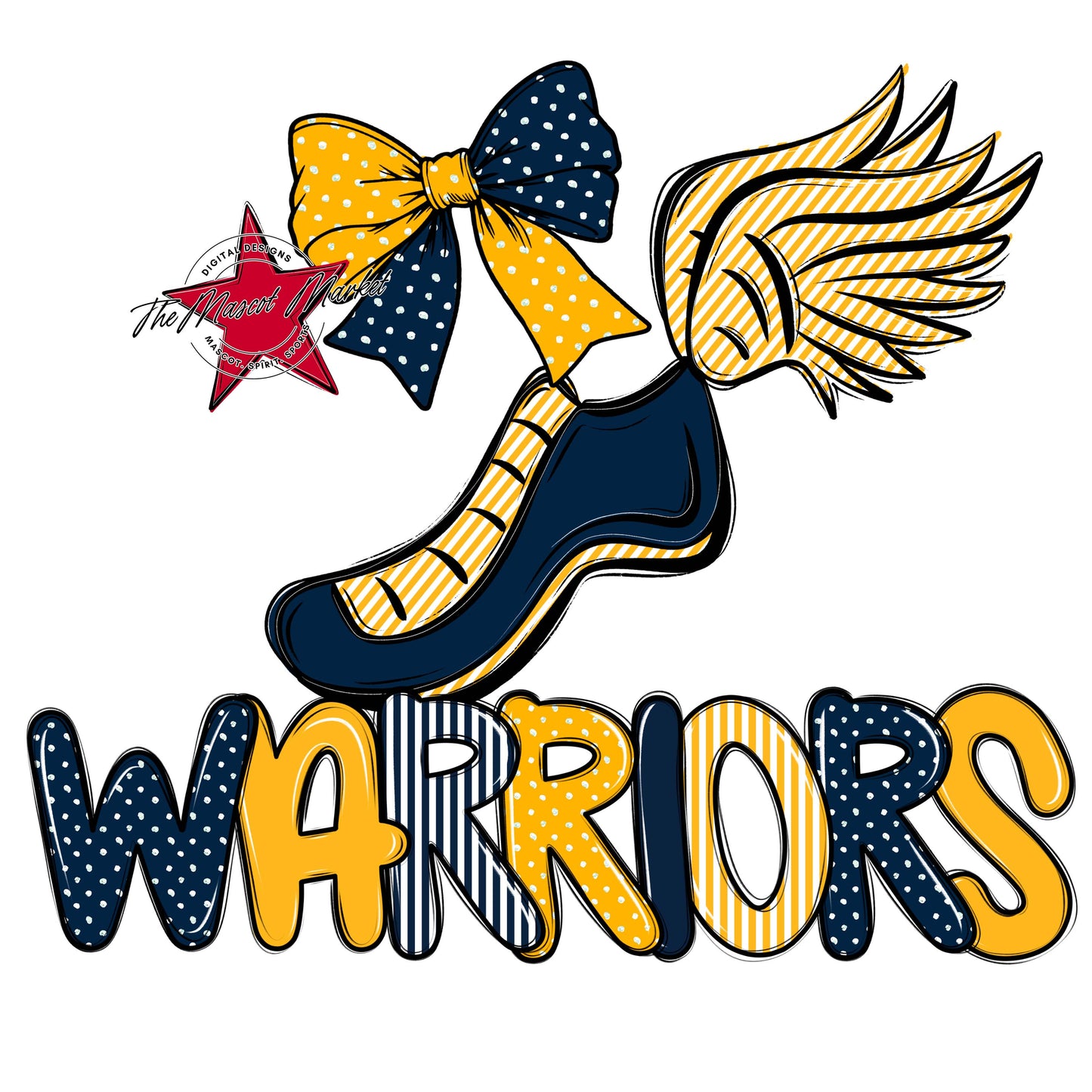 Warriors Track Spirit Design-Navy & Yellow