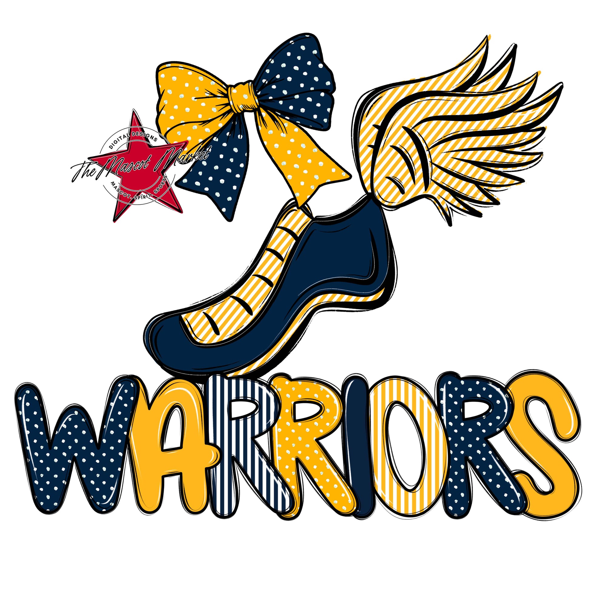 Warriors Track Spirit Design-Navy & Yellow