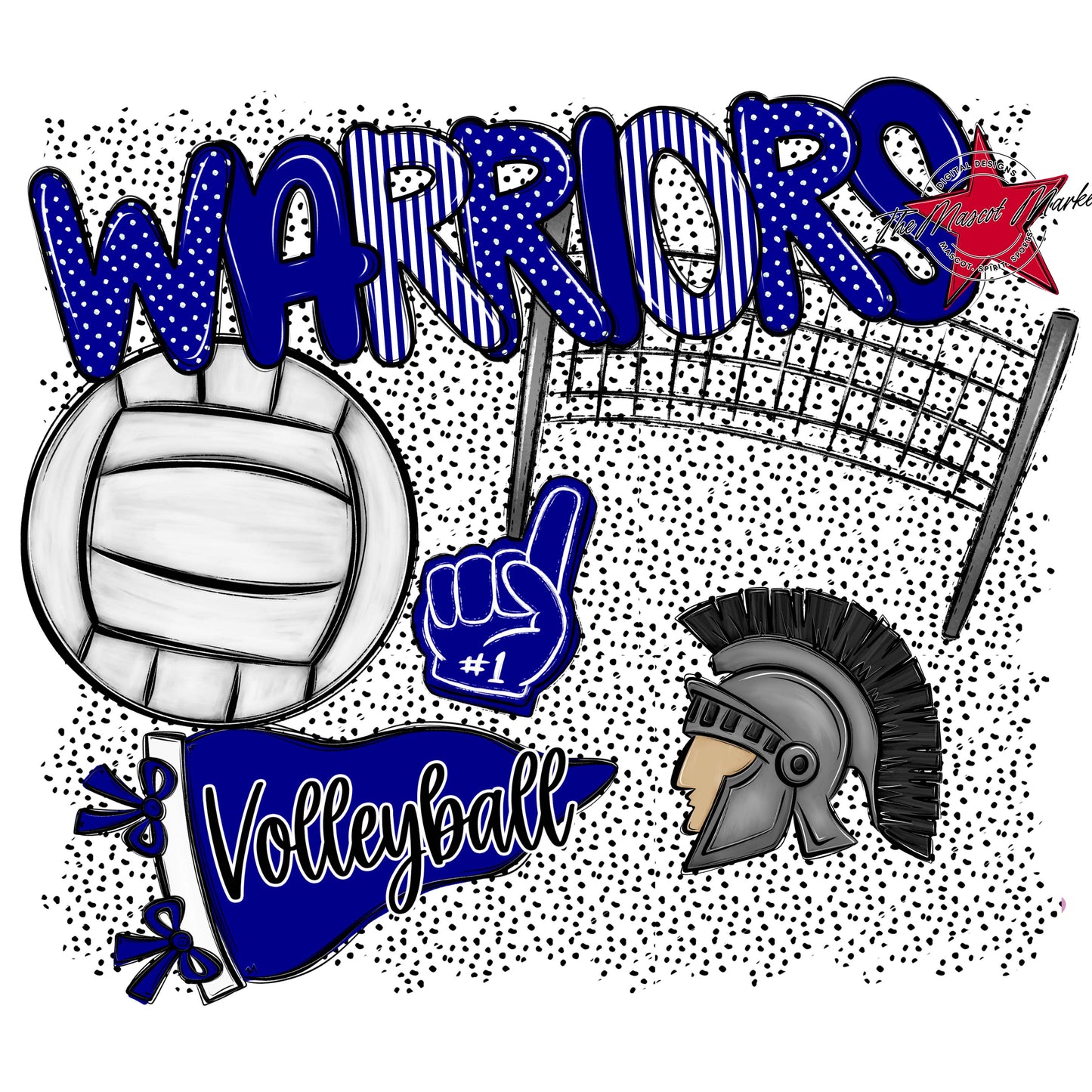 Warriors Volleyball Spirit-Blue
