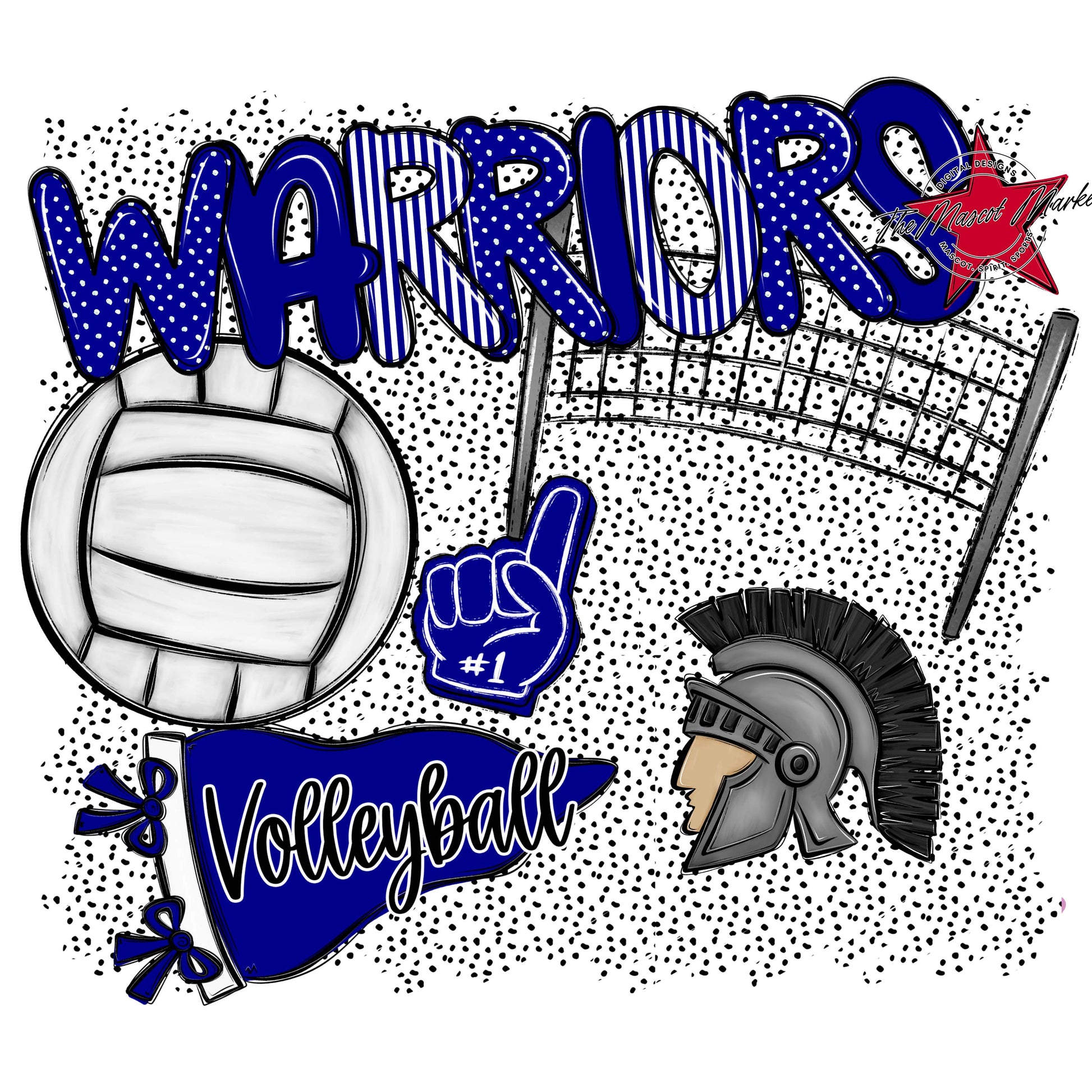 Warriors Volleyball Spirit-Blue