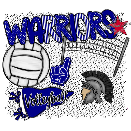 Warriors Volleyball Spirit-Blue