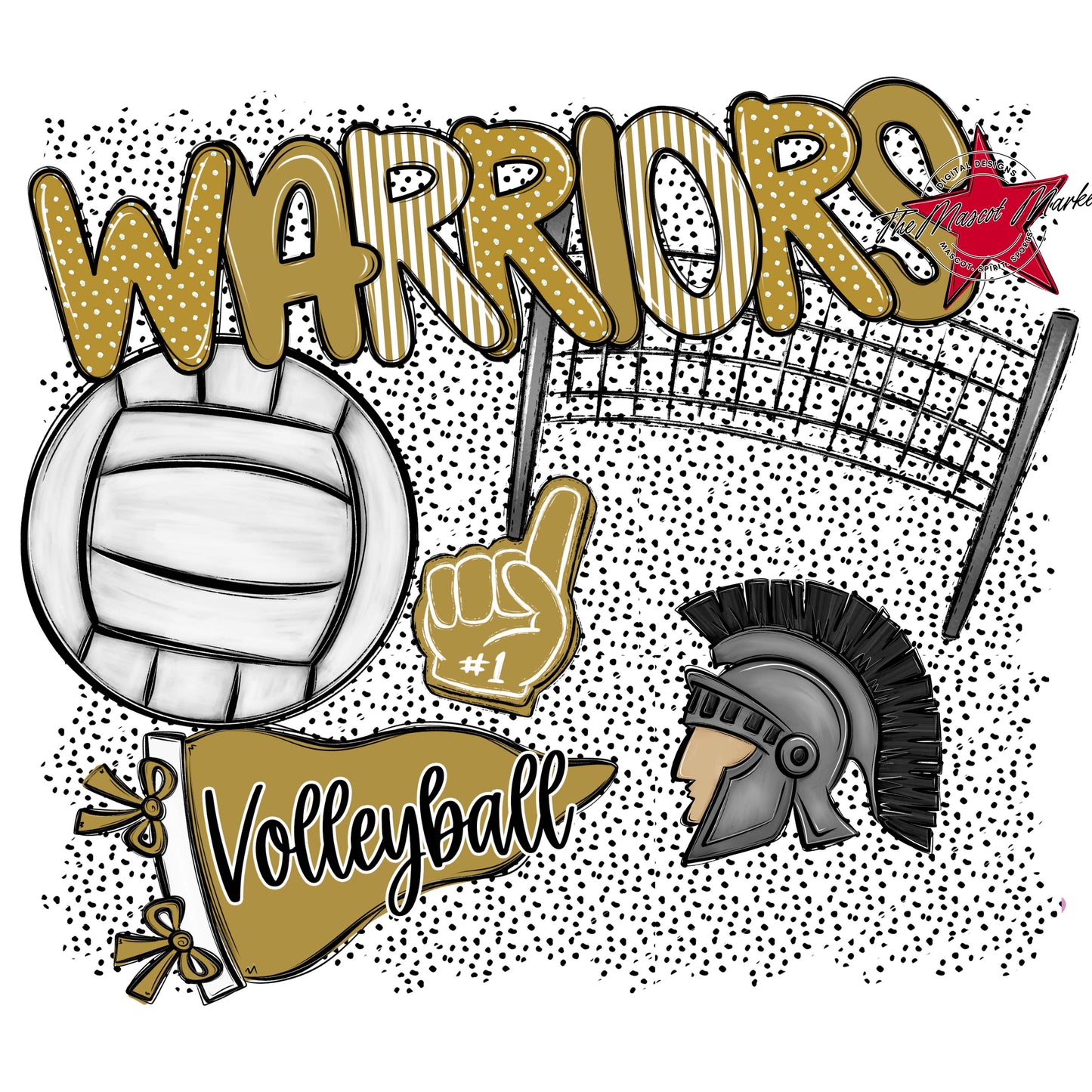 Warriors Volleyball Spirit-Gold