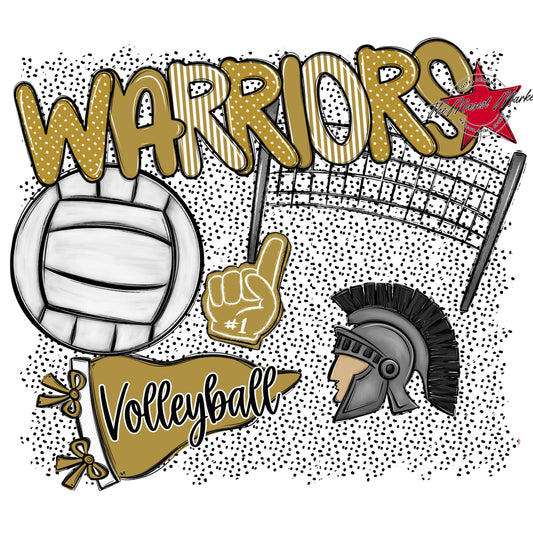 Warriors Volleyball Spirit-Gold