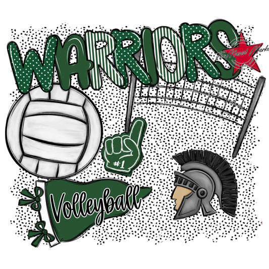 Warriors Volleyball Spirit-Green