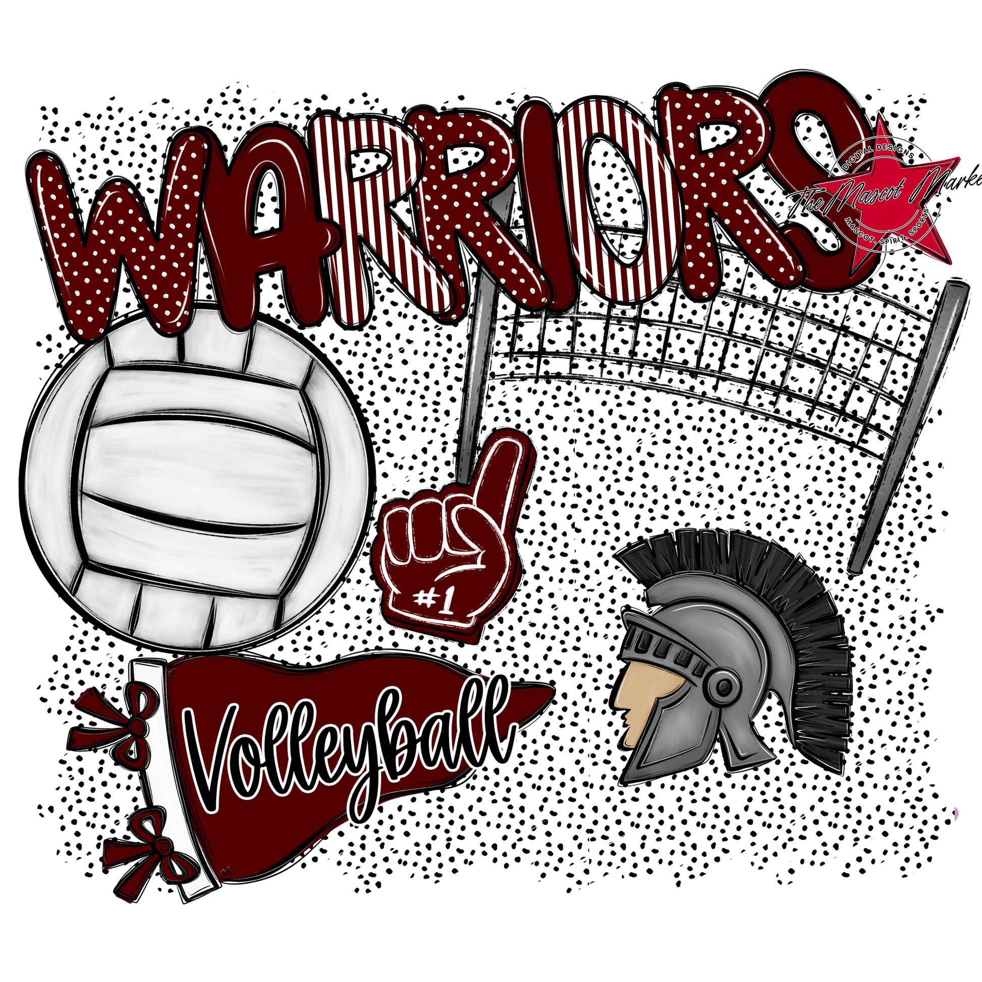 Warriors Volleyball Spirit-Maroon