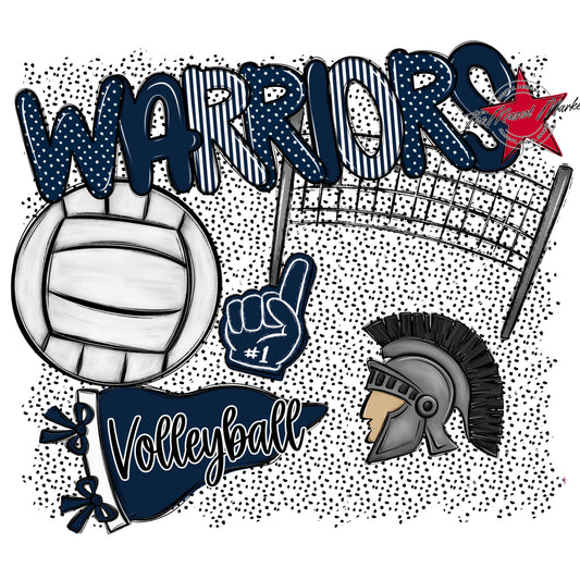 Warriors Volleyball Spirit-Navy