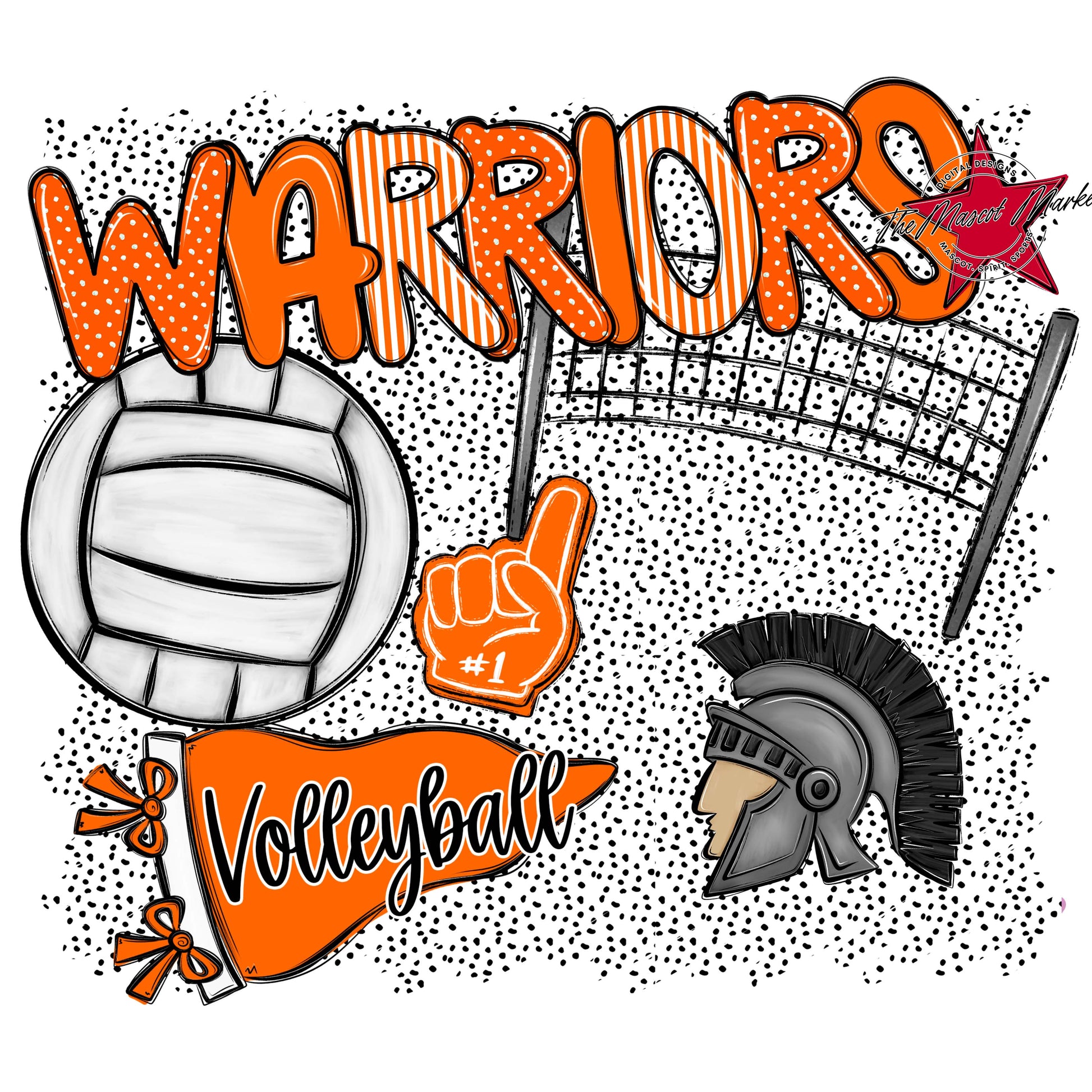 Warriors Volleyball Spirit-Orange