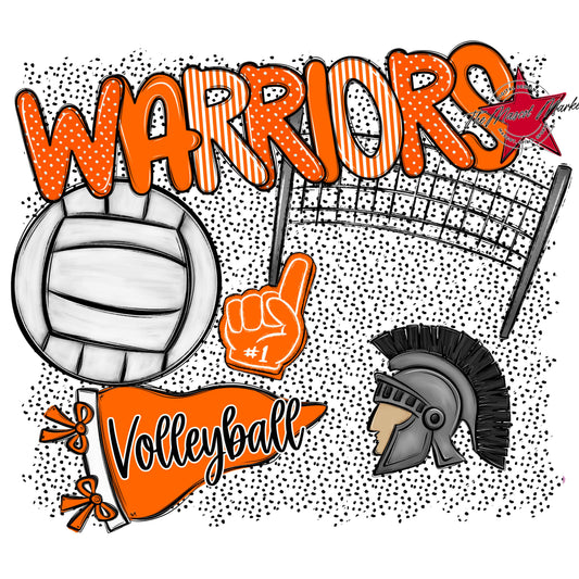 Warriors Volleyball Spirit-Orange