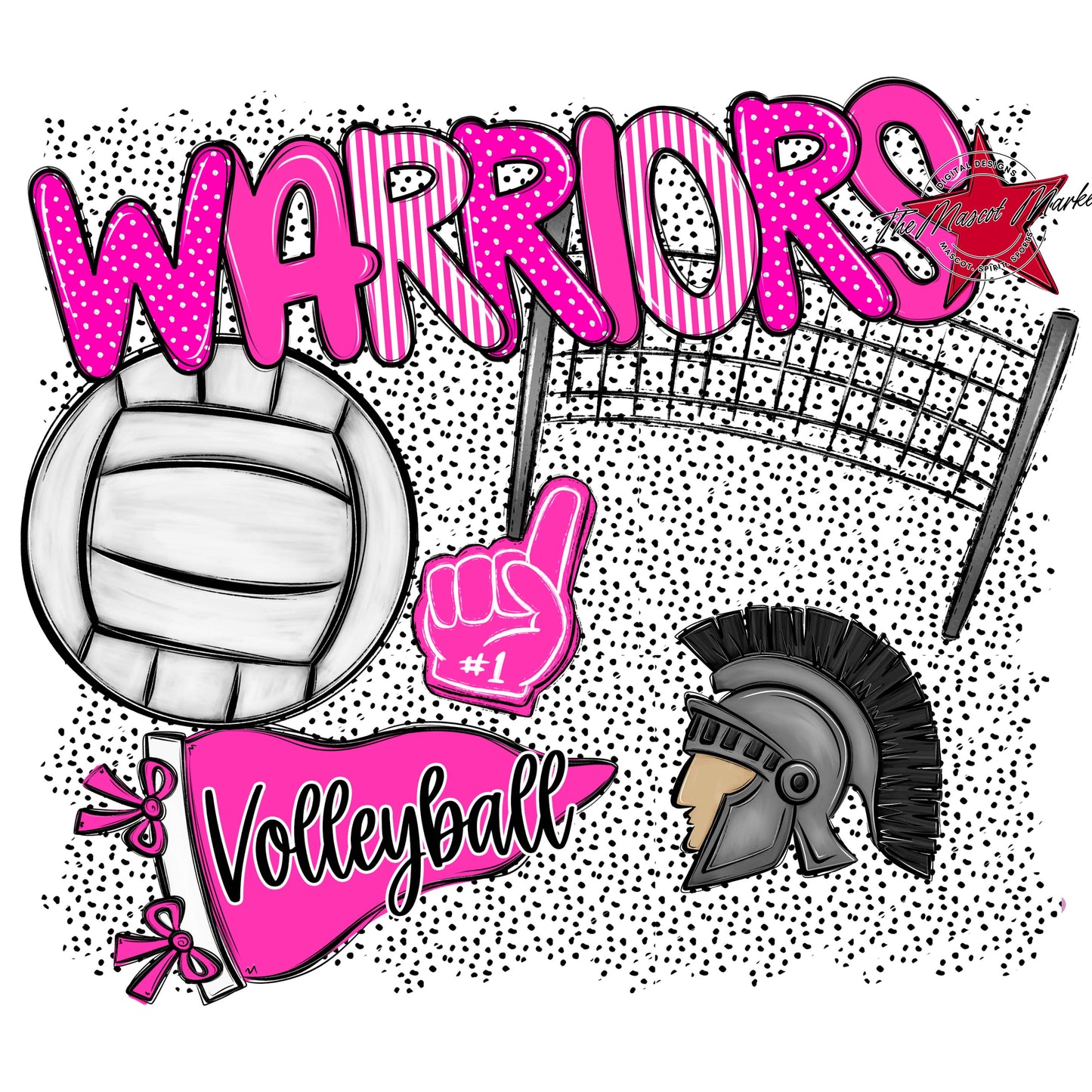 Warriors Volleyball Spirit-Pink