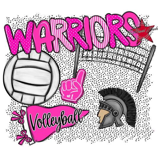 Warriors Volleyball Spirit-Pink