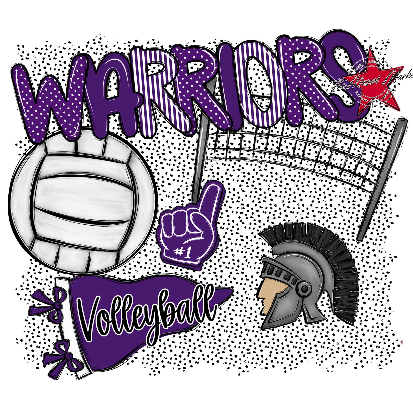 Warriors Volleyball Spirit-Purple