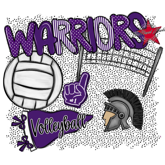 Warriors Volleyball Spirit-Purple