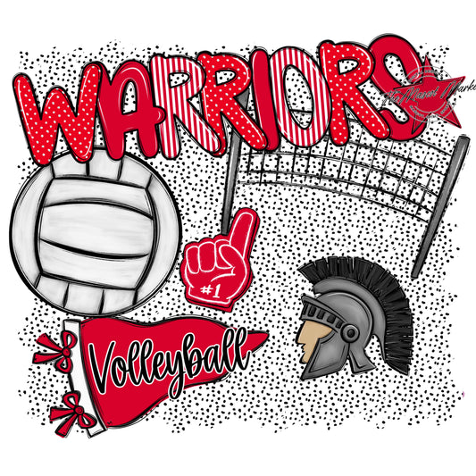 Warriors Volleyball Spirit-Red
