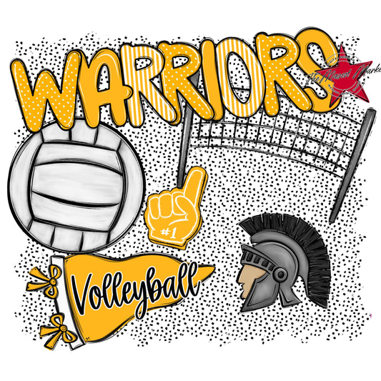 Warriors Volleyball Spirit-Yellow