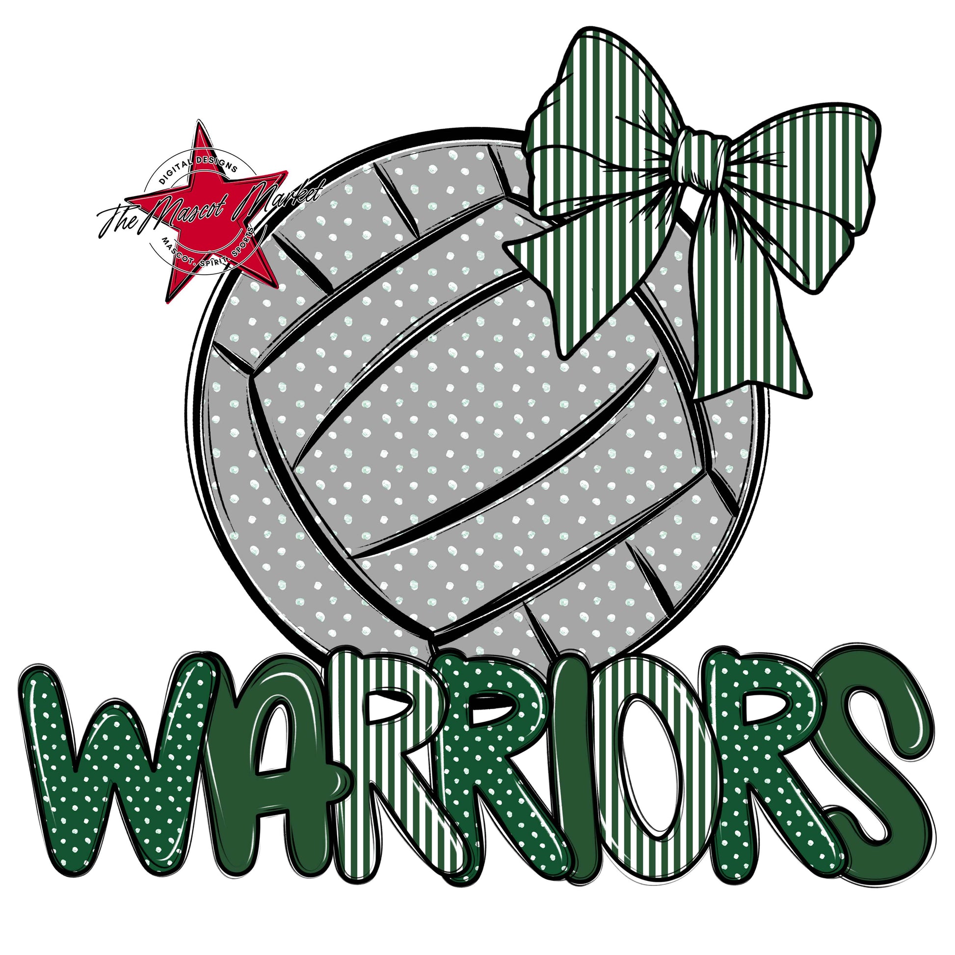 Warriors Volleyball Spirit Design-Green