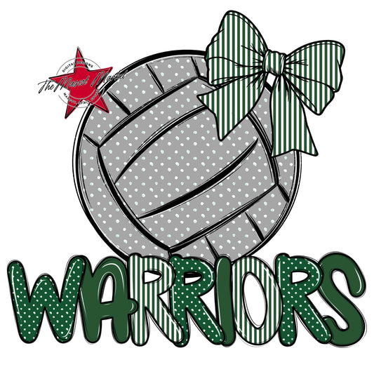 Warriors Volleyball Spirit Design-Green