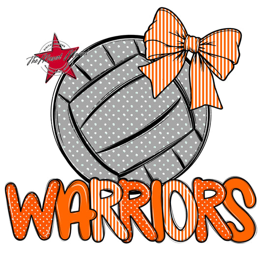 Warriors Volleyball Spirit Design-Orange