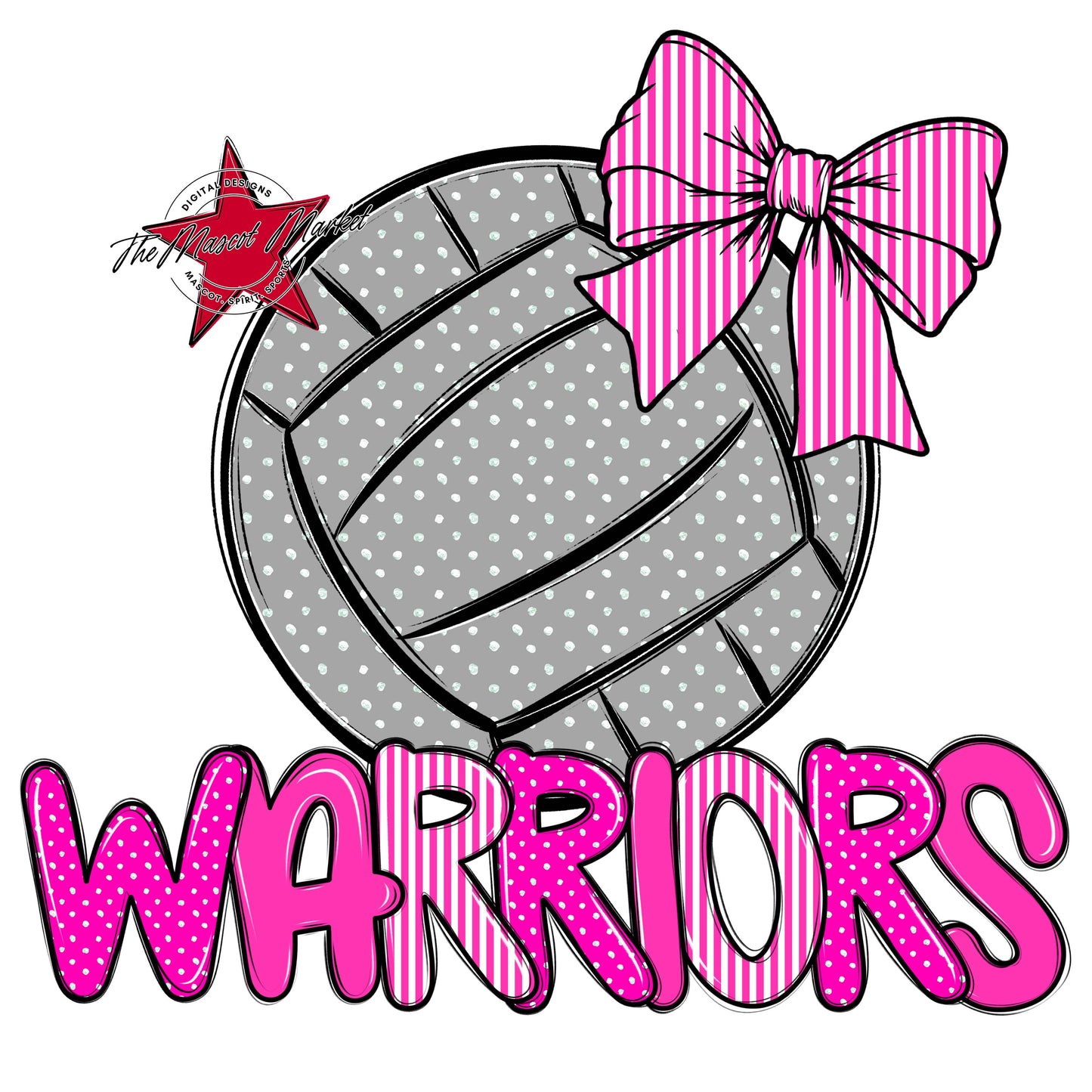 Warriors Volleyball Spirit Design-Pink