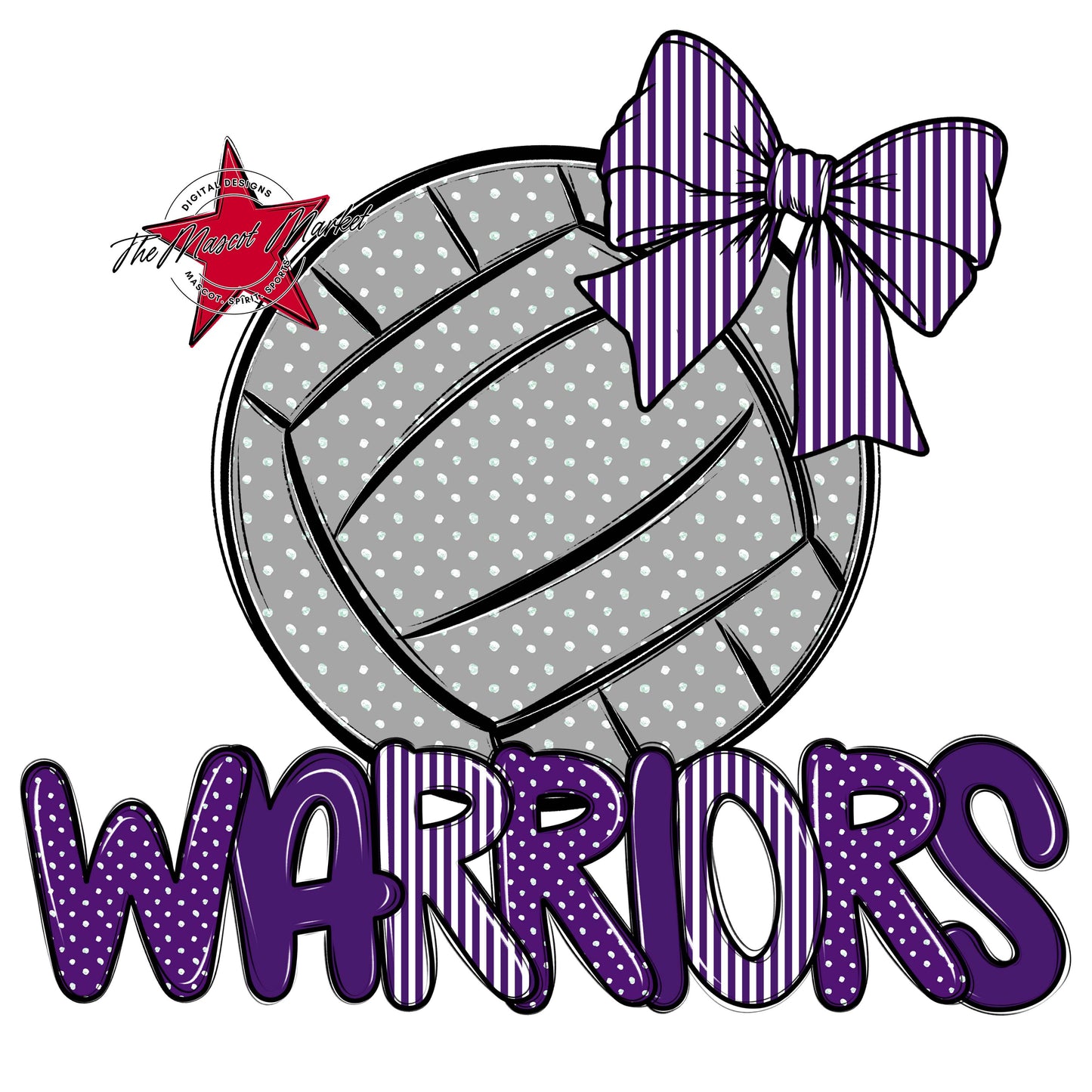 Warriors Volleyball Spirit Design-Purple