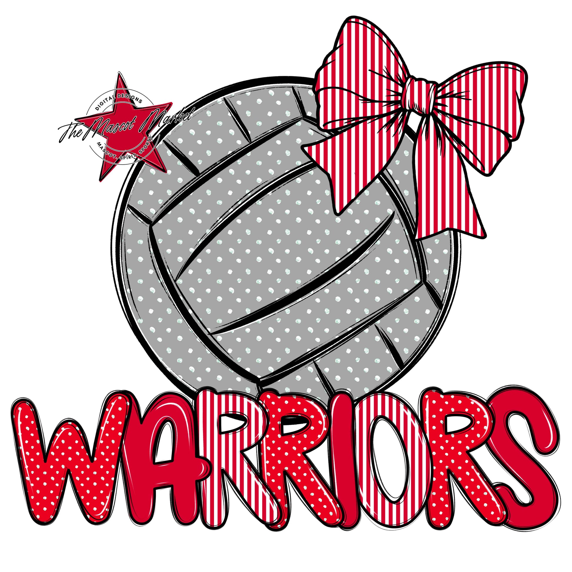 Warriors Volleyball Spirit Design-Red