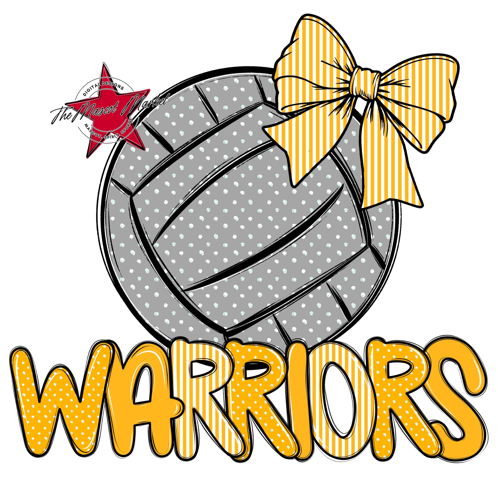 Warriors Volleyball Spirit Design-Yellow
