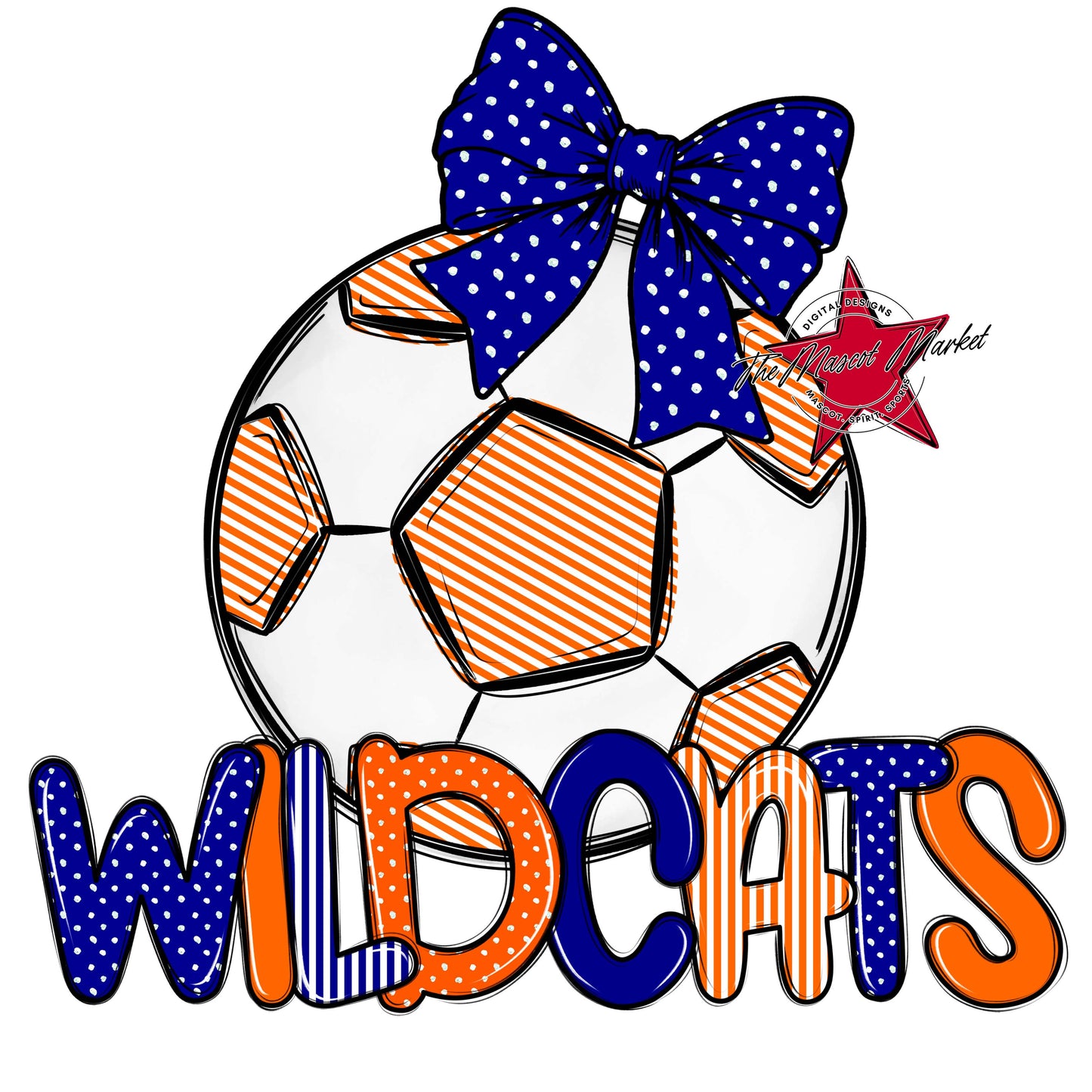 Wildcats Soccer Spirit Design-Blue & Orange