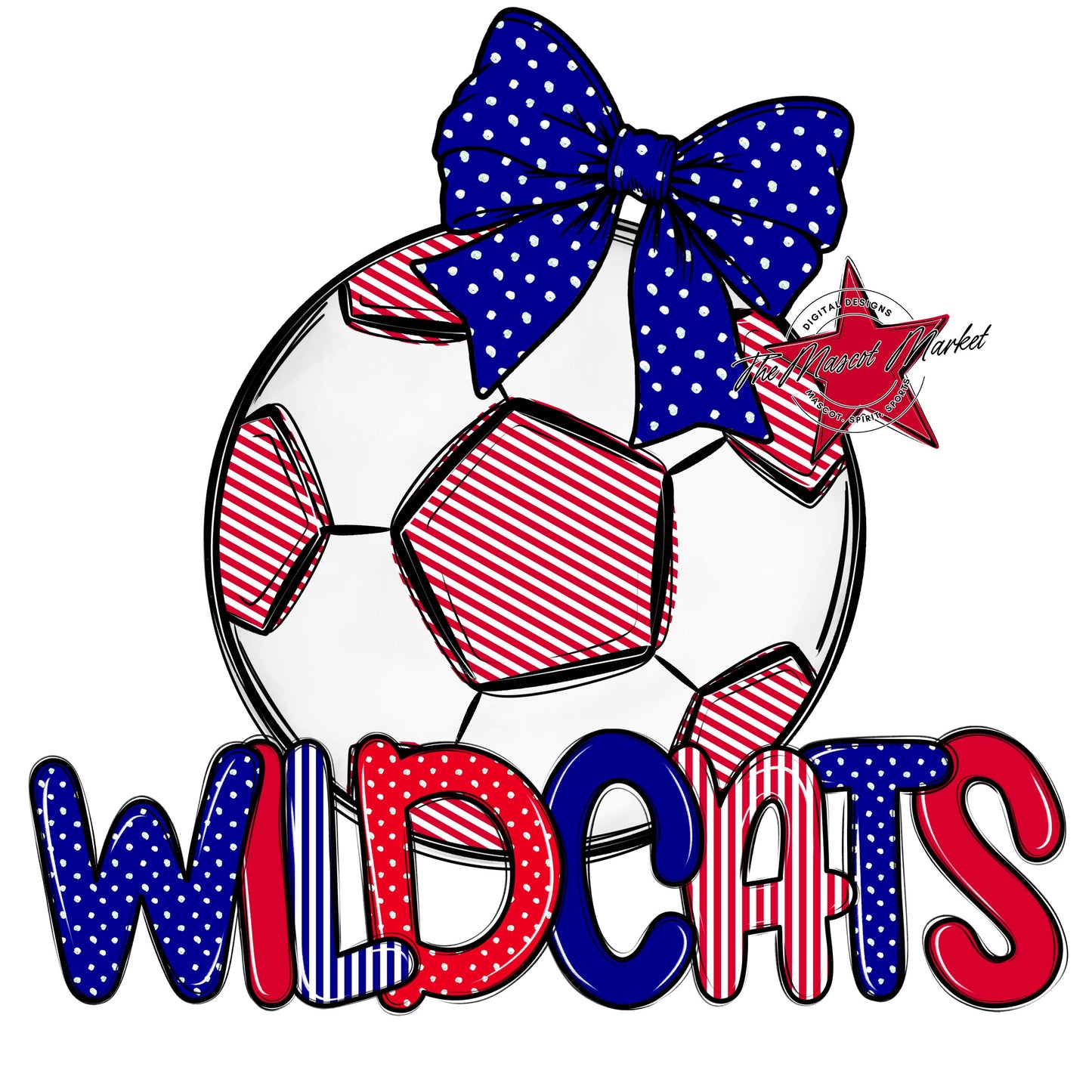 Wildcats Soccer Spirit Design-Blue & Red