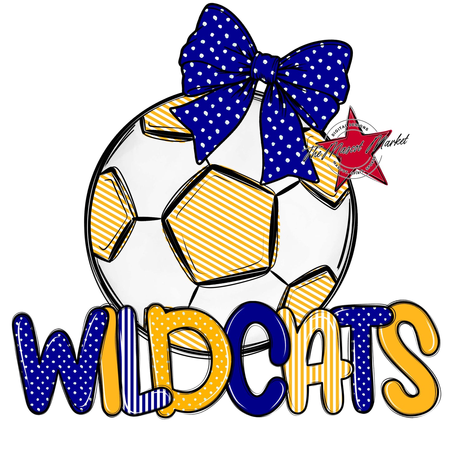 Wildcats Soccer Spirit Design-Blue & Yellow