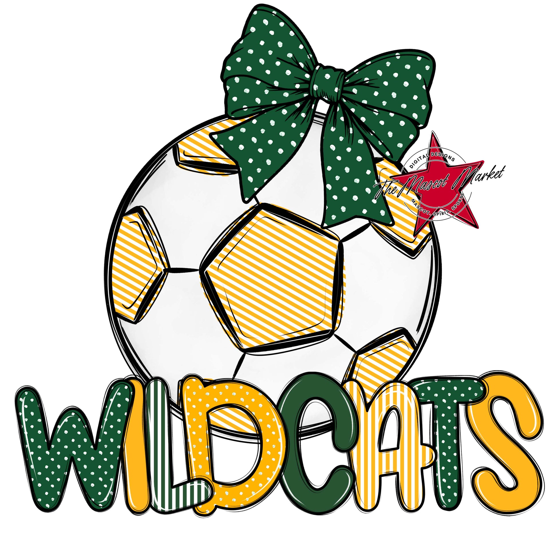 Wildcats Soccer Spirit Design-Green & Yellow