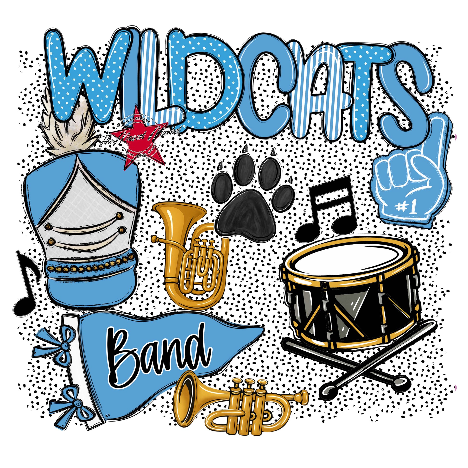 Wildcats Band Spirit-Carolina Blue