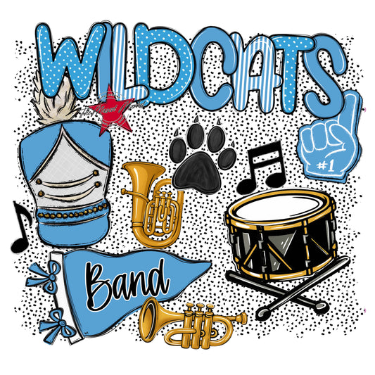 Wildcats Band Spirit-Carolina Blue