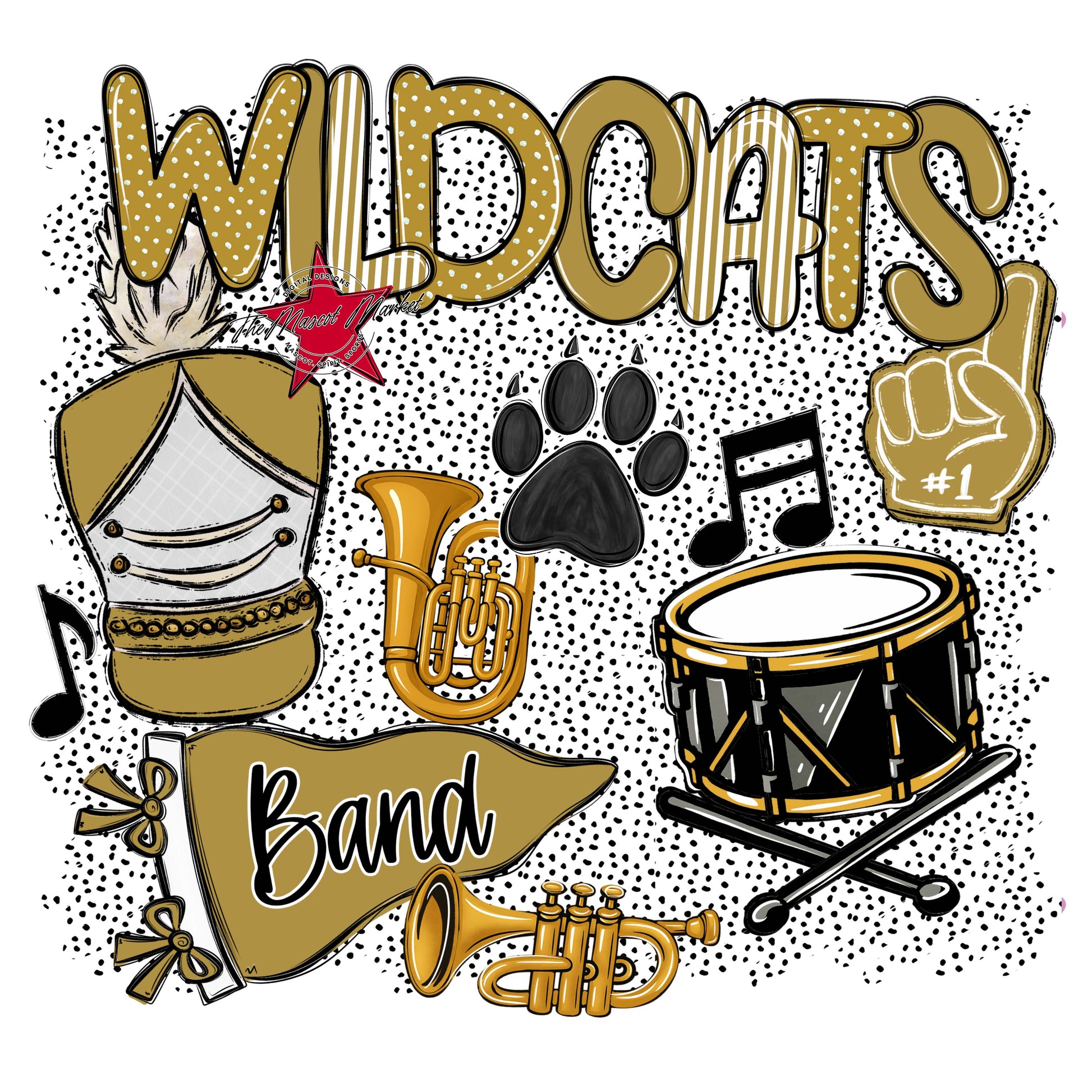 Wildcats Band Spirit-Gold