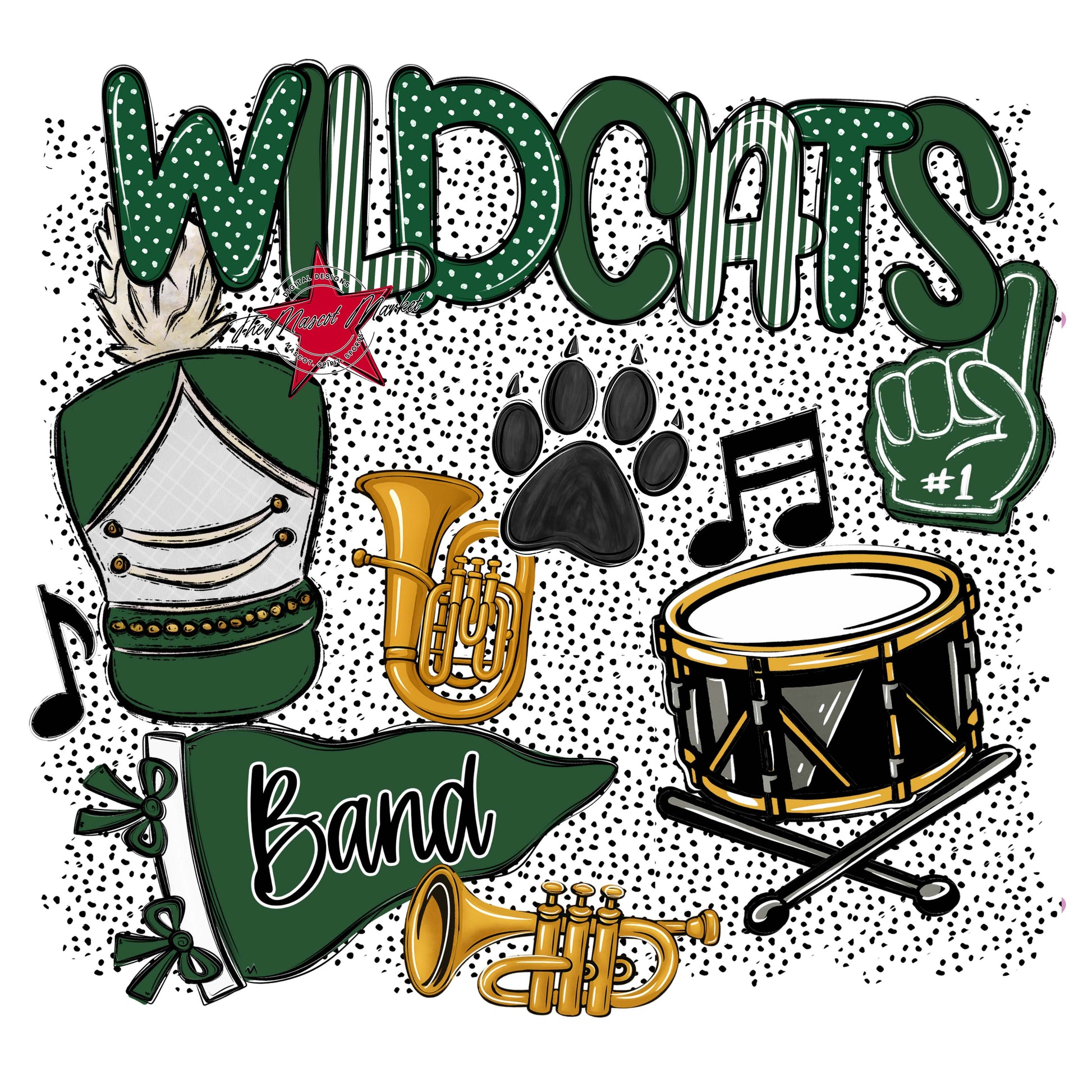 Wildcats Band Spirit-Green