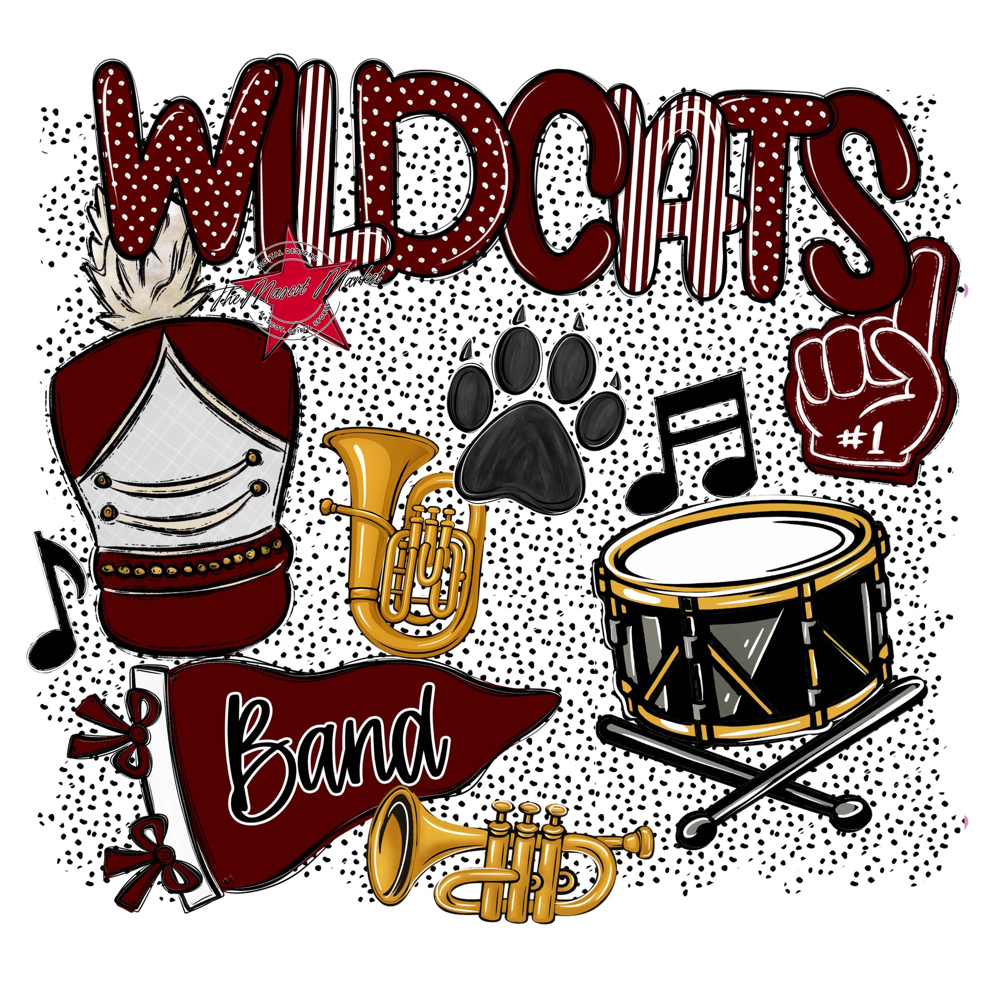 Wildcats Band Spirit-Maroon