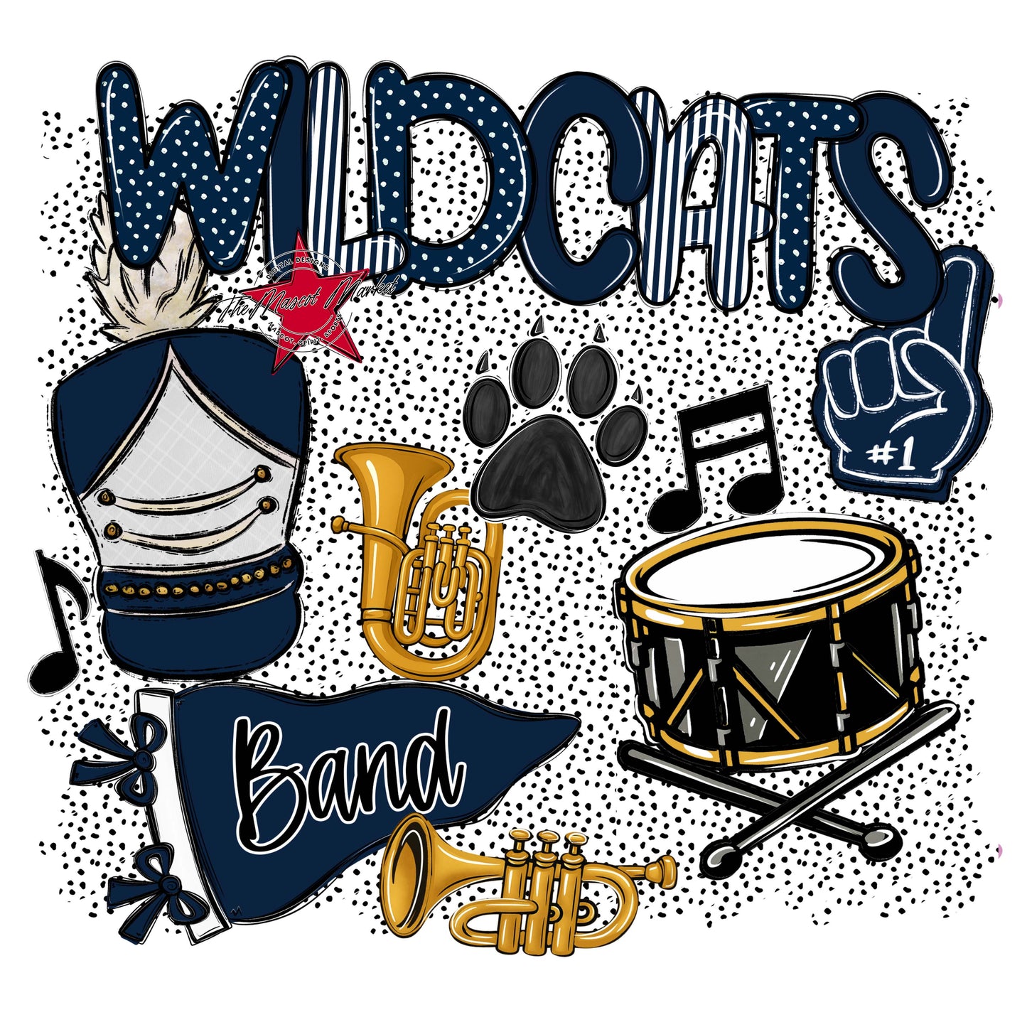 Wildcats Band Spirit-Navy