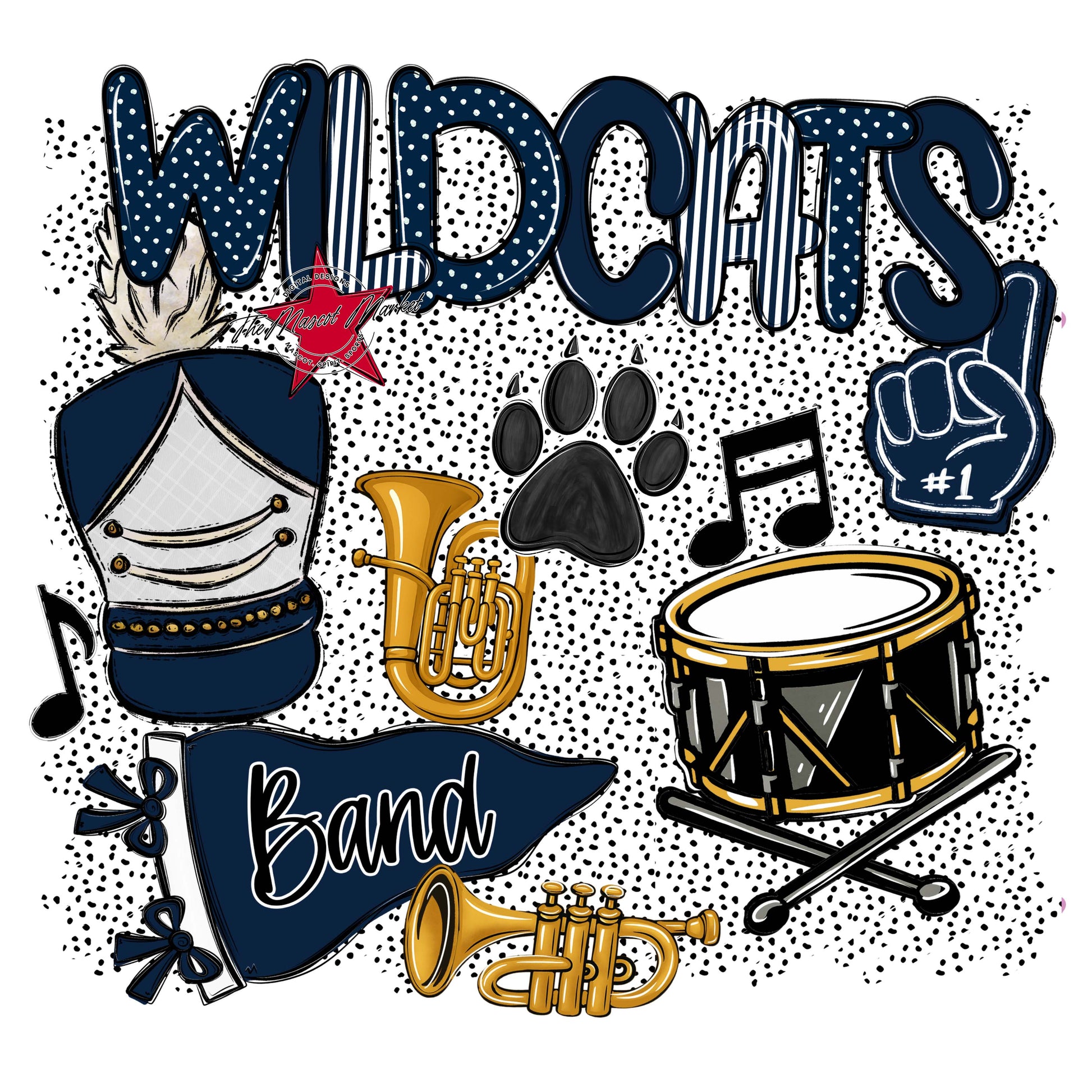 Wildcats Band Spirit-Navy